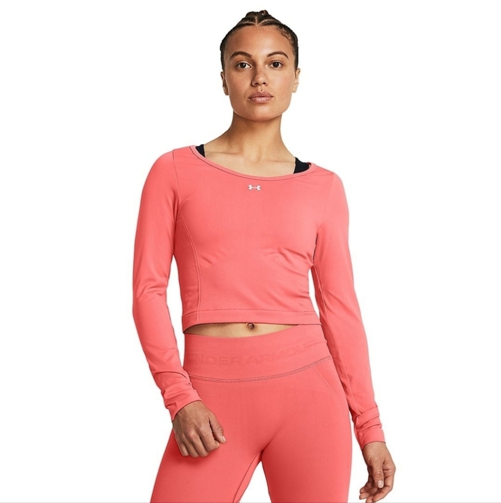 Under Armour Women's Coral Long Sleeve Crop Top Size XL